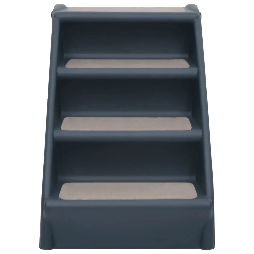 vidaXL Dark Gray Folding 4-Step Dog Stairs - Image 3