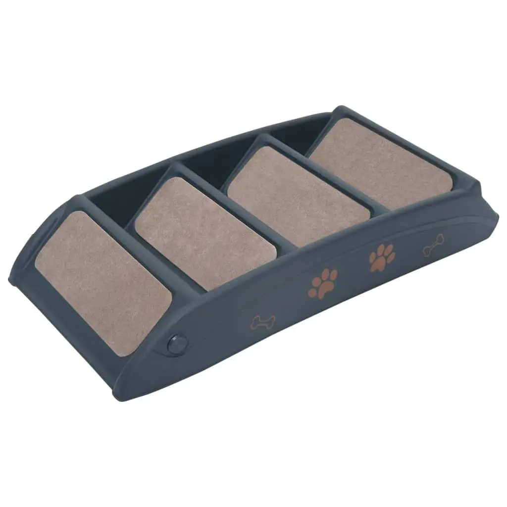 vidaXL Dark Gray Folding 4-Step Dog Stairs - Image 6