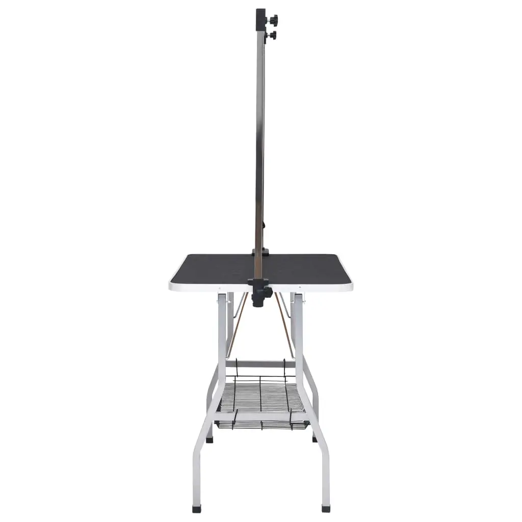 vidaXL Adjustable Dog Grooming Table with Dual Loops and Storage Basket - Image 4