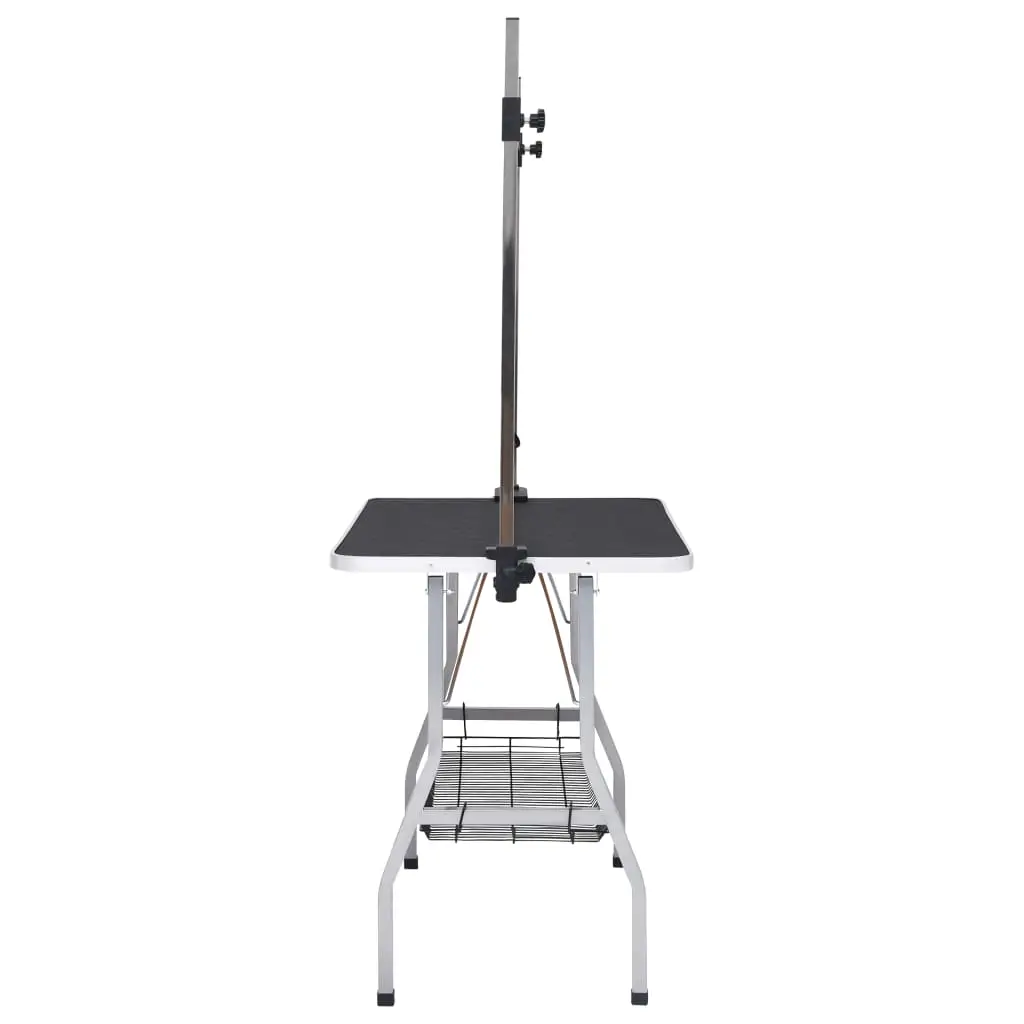 vidaXL Adjustable Dog Grooming Table with Dual Loops and Storage Basket - Image 4