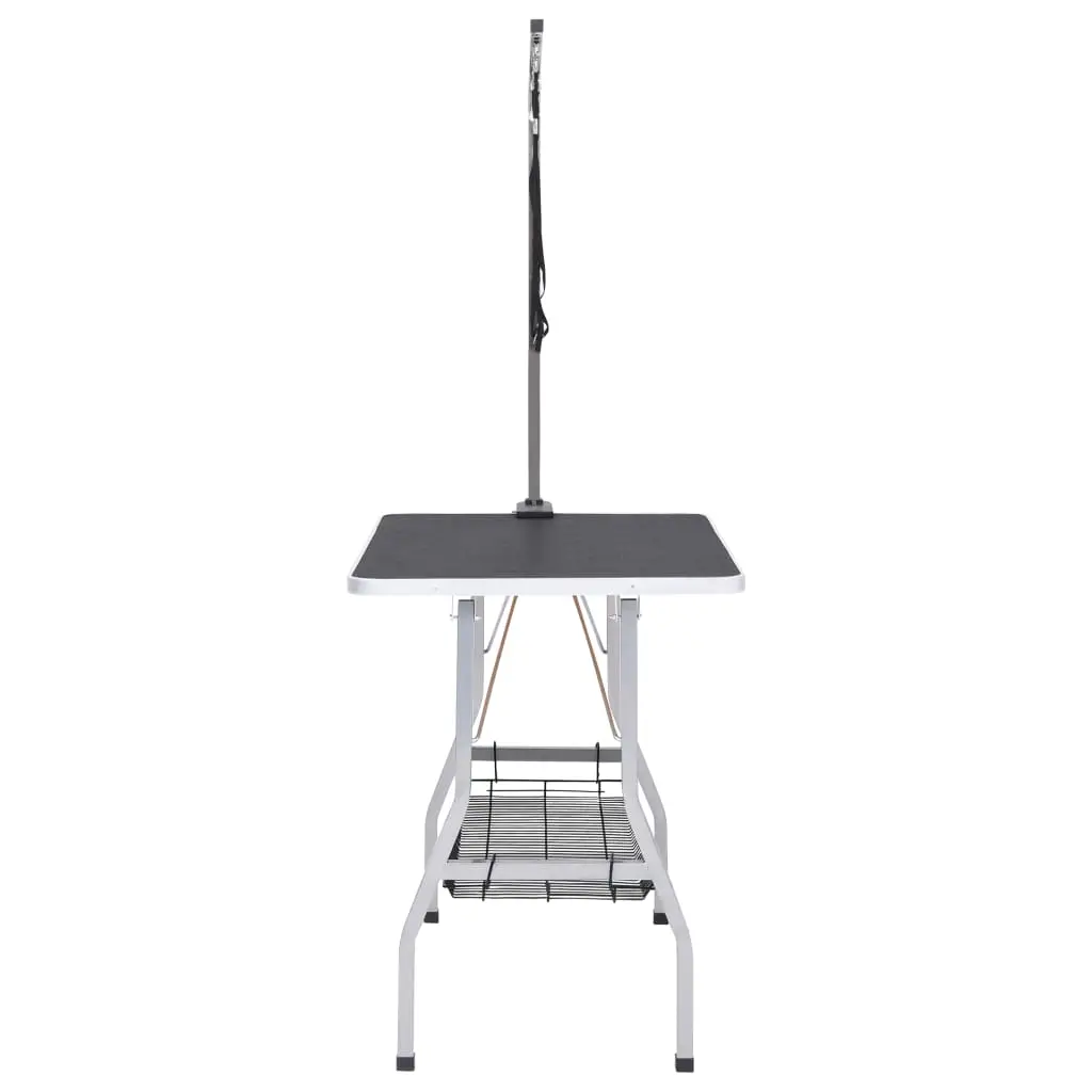 vidaXL Dog Grooming Table with Adjustable Height, 2 Loops, and Storage Basket - Image 4