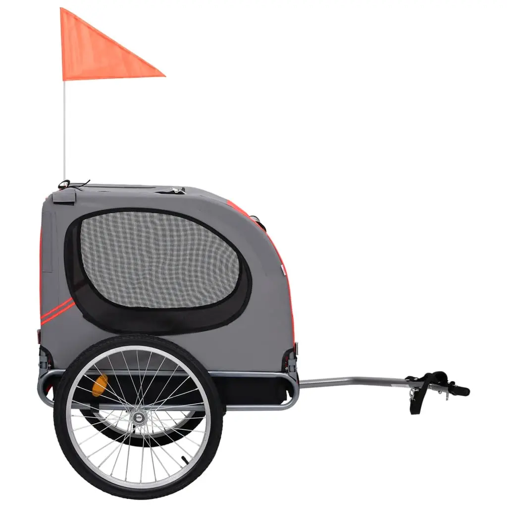 vidaXL Red and Black Pet Bike Trailer - Image 2