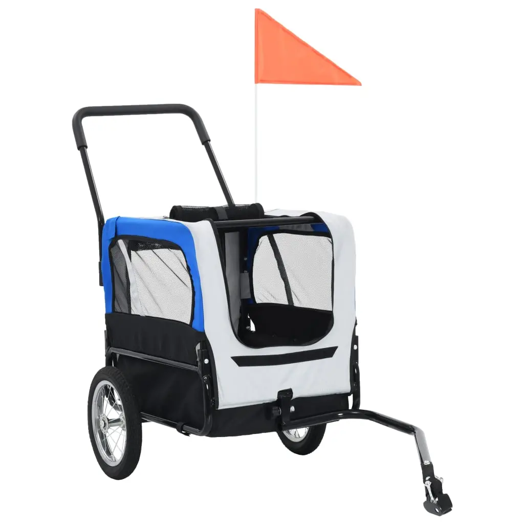 vidaXL Red and Black Bicycle Pet Trailer - Image 10