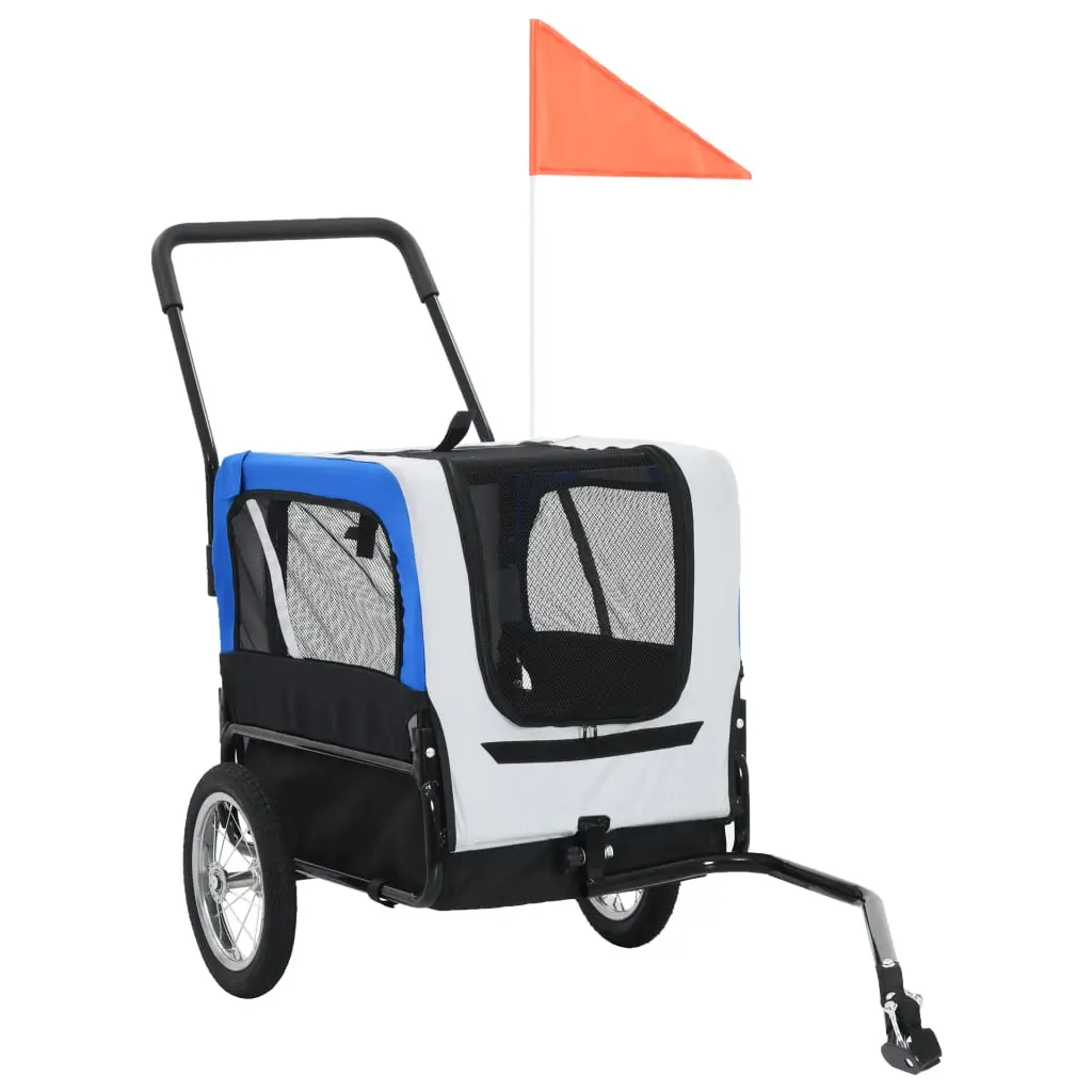 vidaXL Red and Black Bicycle Pet Trailer - Image 11