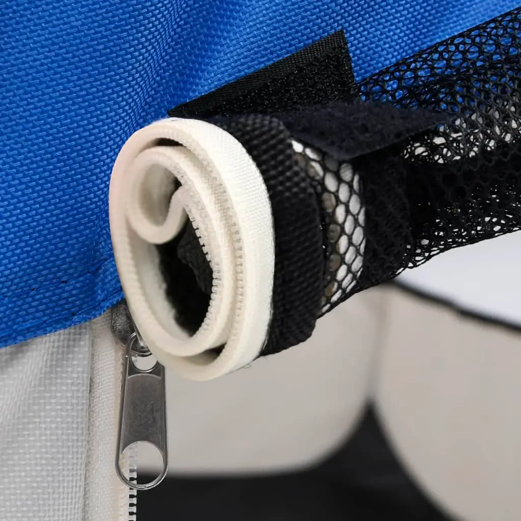 vidaXL Blue Foldable Dog Playpen with Carrying Bag - 49.2" x 49.2" x 24" - Image 7