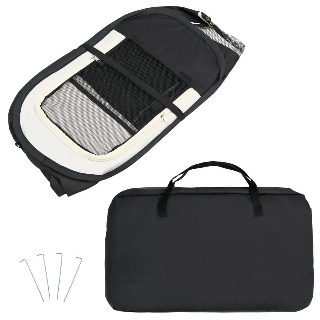 vidaXL Portable Black Dog Playpen with Carrying Bag - 49.2" x 49.2" x 24" - Image 10