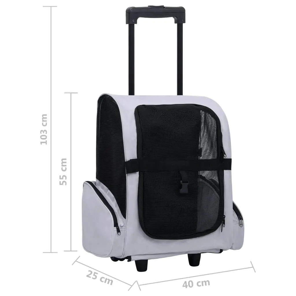 vidaXL Multifunctional Pet Trolley - Gray - Image 7