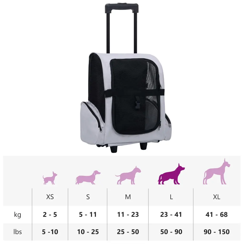 vidaXL Multifunctional Pet Trolley - Gray - Image 9