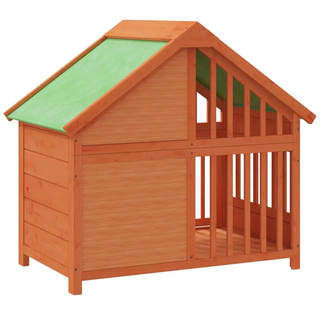 vidaXL Solid Pine Dog Kennel Brown - 37.8" x 23.8" x 34.3" - Image 6