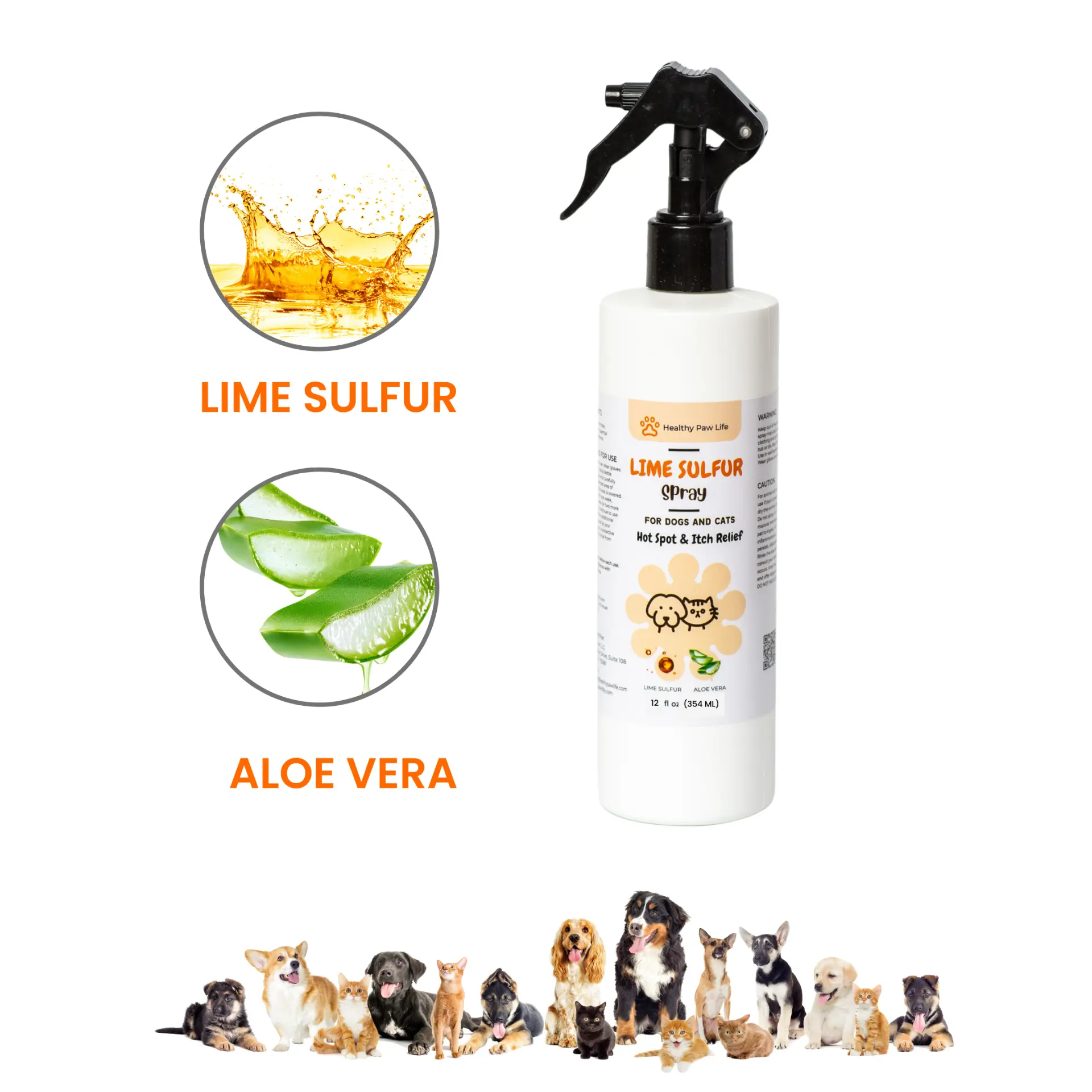 Healthy Paw Life Lime Sulfur Spray - Dry & Itchy Skin Relief for Dogs, Cats, Puppies, Kittens, and Horses - Image 3
