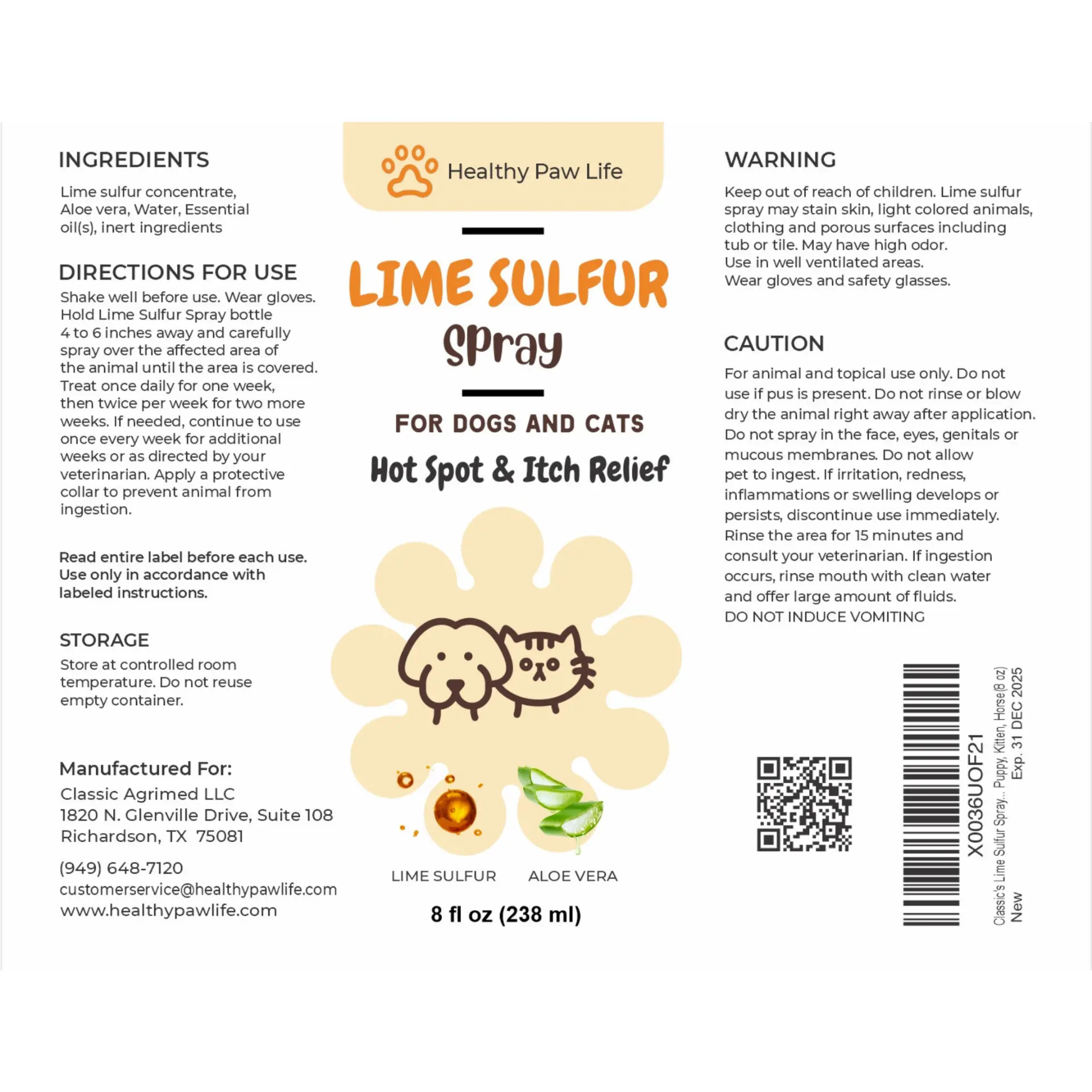 Healthy Paw Life Lime Sulfur Spray - Dry & Itchy Skin Relief for Dogs, Cats, Puppies, Kittens, and Horses - Image 6